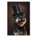 Canvas AI Dog Miniature Schnauzer - Portrait of a Cheerful Animal in a Top Hat - Vertical 150177