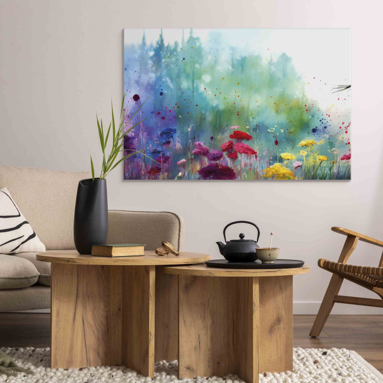 Canvas Print Colorful Flowers - A Painting Composition With a Forest Generated by AI 151077 additionalImage 11