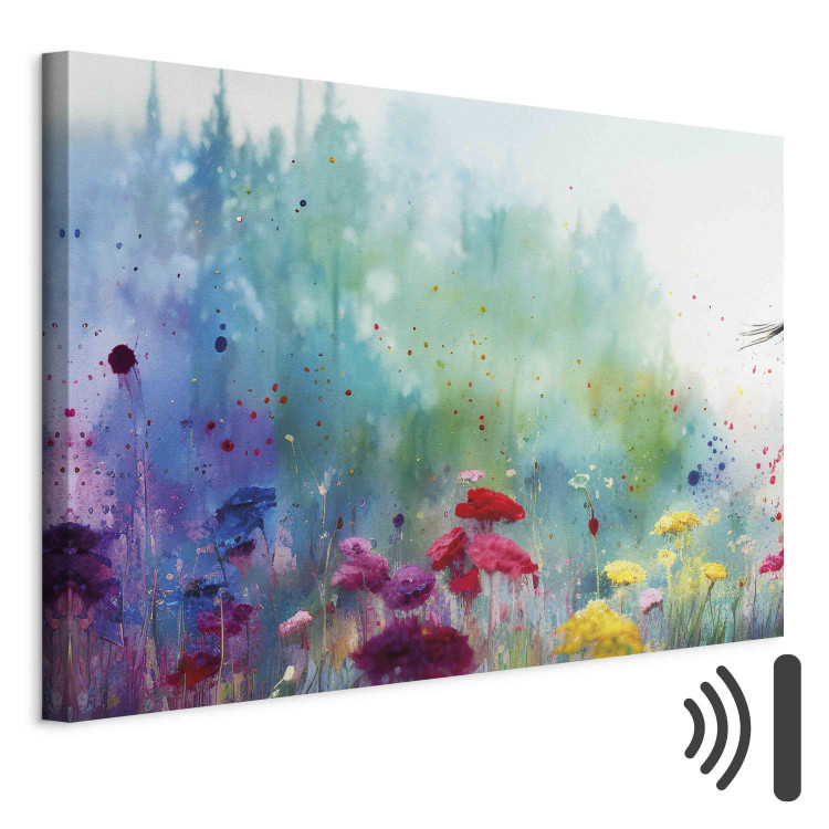 Canvas Print Colorful Flowers - A Painting Composition With a Forest Generated by AI 151077 additionalImage 8