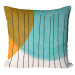 Decorative Microfiber Pillow Spots of Color - Orange and Blue Watercolor With a Linear Motif 151377