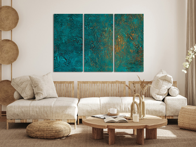 Canvas Print Azure Mirror - Dark Green Abstract With Visible Texture 151777 additionalImage 3