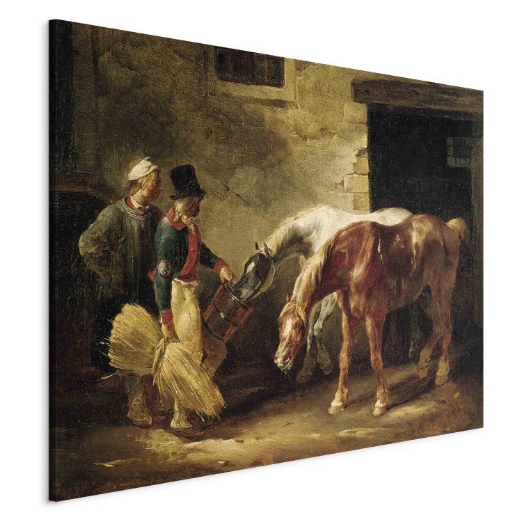 Reproduction Painting Two Post Horses at the Door of a Stable 153577 additionalImage 2