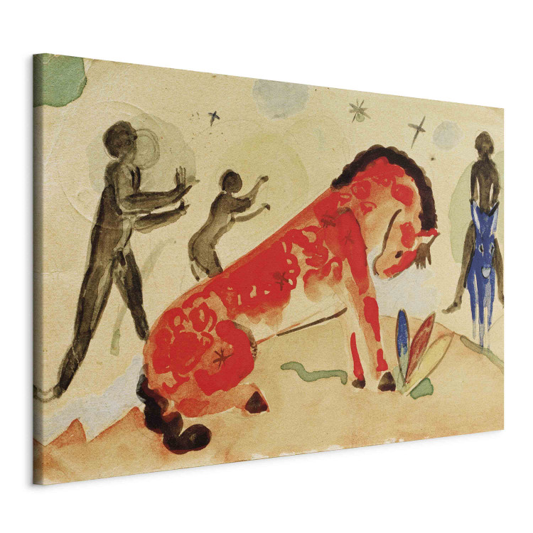 Reproduction Painting Rotes Pferd mit schwarzen Figuren 154377 additionalImage 2