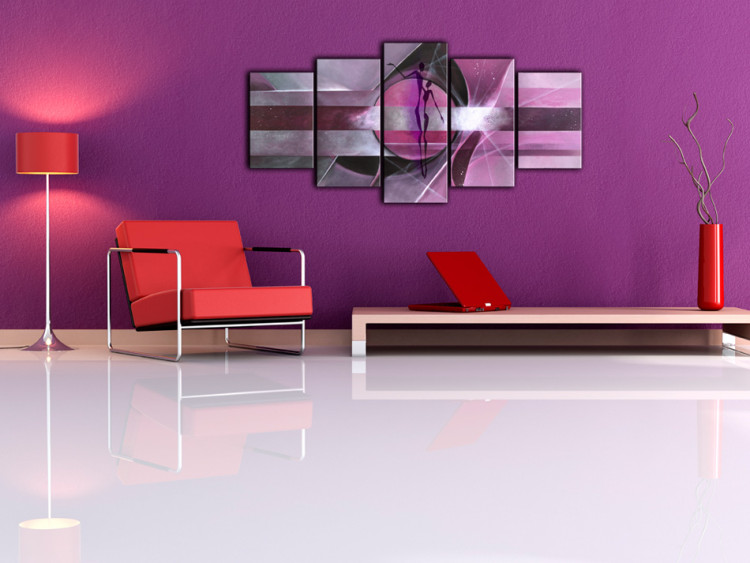 Canvas Purple Love (5-piece) - abstraction with figures and patterns 46677 additionalImage 3