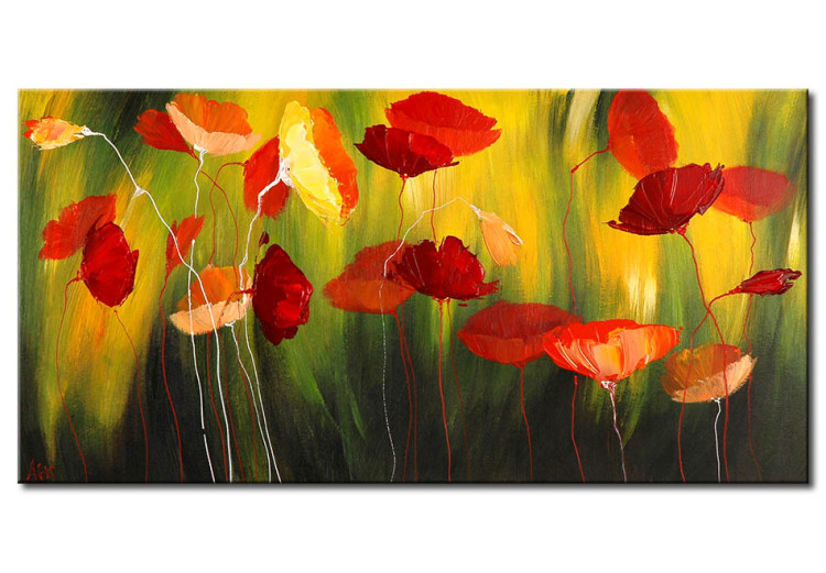 Canvas Meadow Full of Poppies (1-piece) - floral motif with red flowers 47177