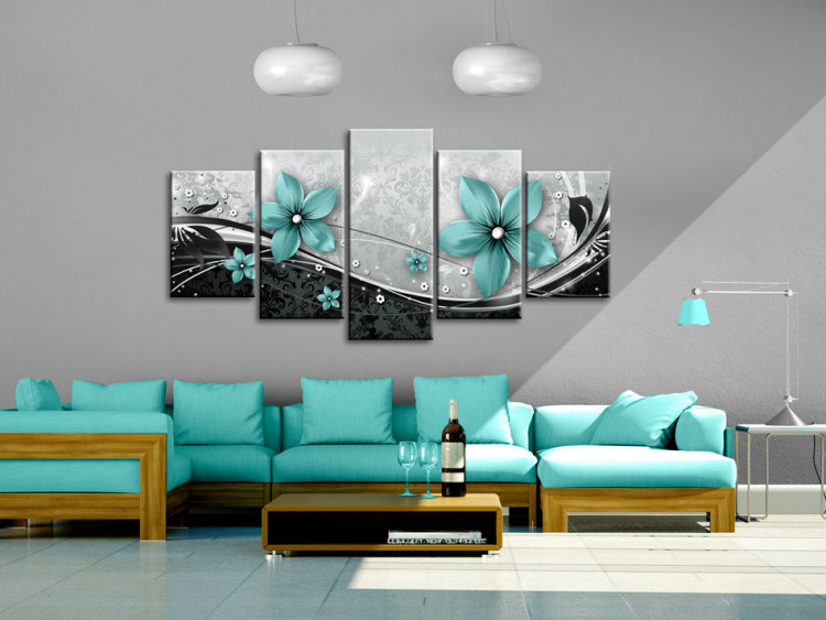 Canvas Art Print Turquoise flower of night 50077 additionalImage 3