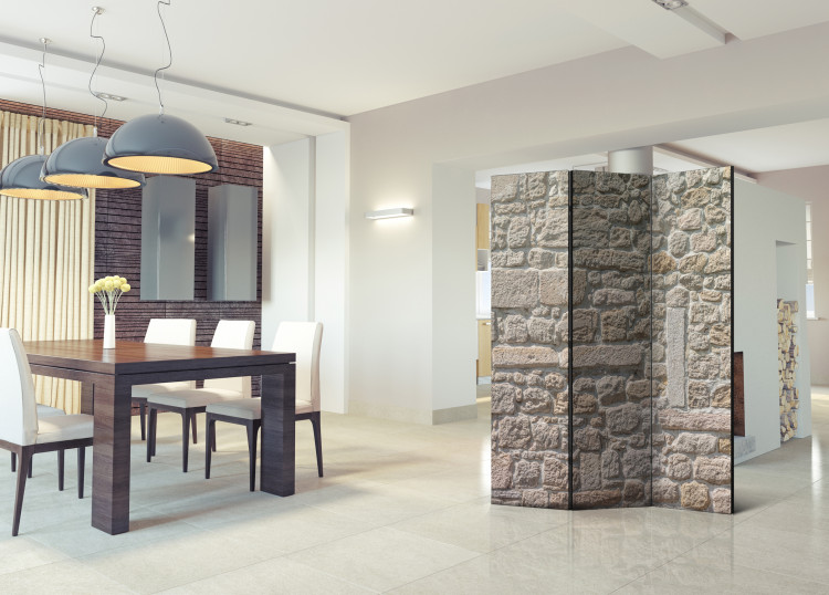 Room Divider Stone Temple - beige texture of urban wall architecture 95477 additionalImage 4