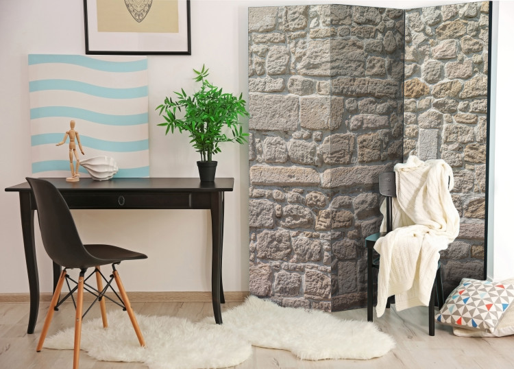 Room Divider Stone Temple - beige texture of urban wall architecture 95477 additionalImage 2