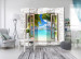 Folding Screen Island of Dreams II - stone texture window with a view of the sea and palm trees 95977 additionalThumb 2