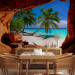 Photo Wallpaper Cave - landscape with tropical island and palm trees against a blue sky 96977 additionalThumb 4