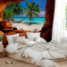 Photo Wallpaper Cave - landscape with tropical island and palm trees against a blue sky 96977 additionalThumb 2
