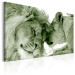 Canvas Art Print Whisper of Love - Romantic Animal Pair in Green Contrast 97577 additionalThumb 2