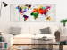 Canvas Art Print Crumpled Map (5-piece) - Colorful World Map on Paper Background 105187 additionalThumb 3