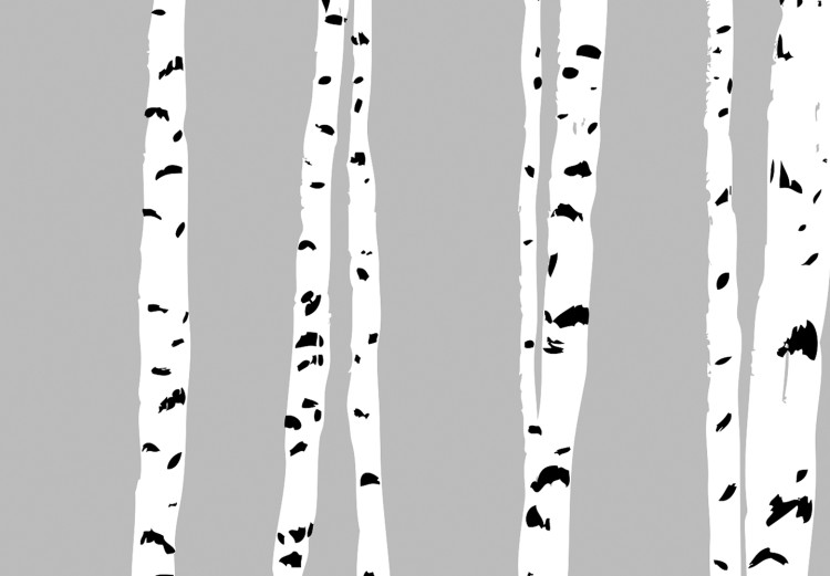 Canvas Print Black and White Birch Forest (1-part) - Landscape of Trees in Gray Background 115087 additionalImage 5