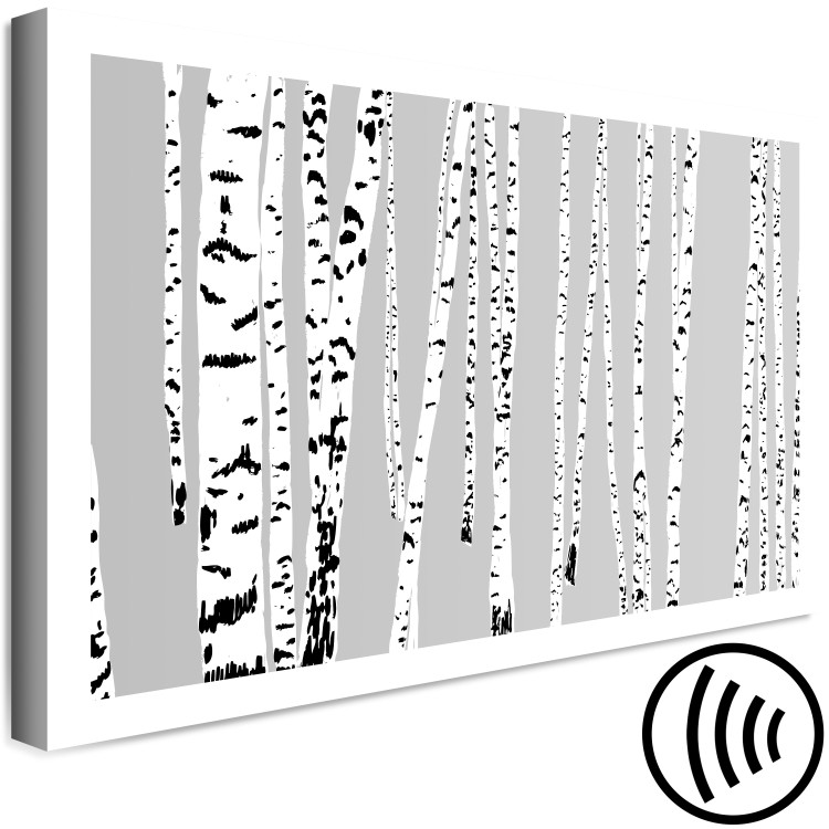 Canvas Print Black and White Birch Forest (1-part) - Landscape of Trees in Gray Background 115087 additionalImage 6