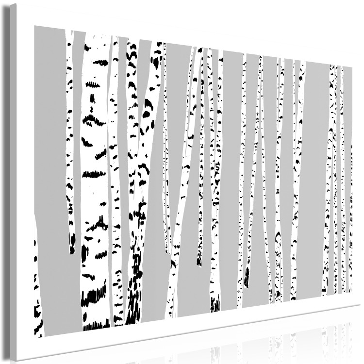 Canvas Print Black and White Birch Forest (1-part) - Landscape of Trees in Gray Background 115087 additionalImage 2