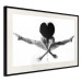 Poster Leap - black and white composition with a man with a heart instead of a face 115187 additionalThumb 3