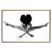 Poster Leap - black and white composition with a man with a heart instead of a face 115187 additionalThumb 16