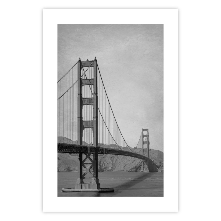 Poster Long Bridge - black and white architectural landscape with sea and sky in the background 116487 additionalImage 18