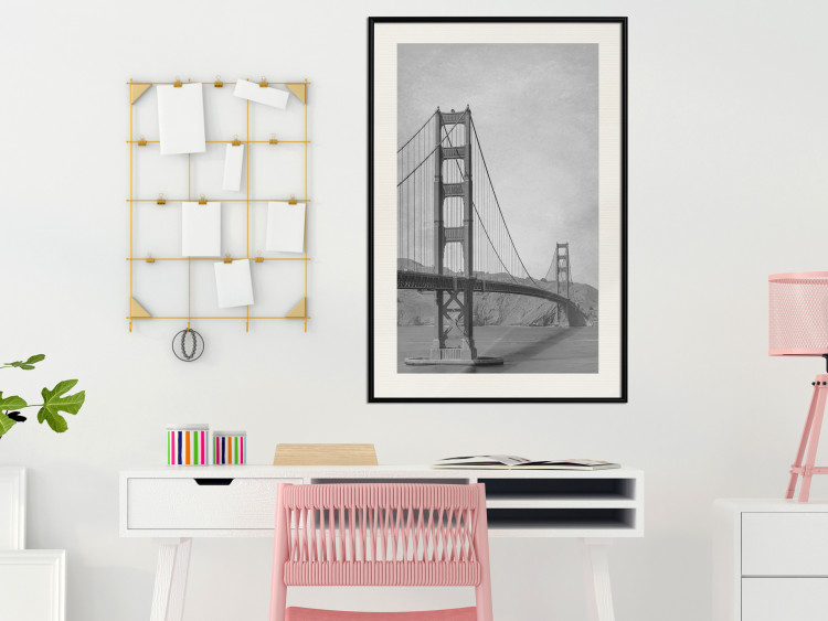 Poster Long Bridge - black and white architectural landscape with sea and sky in the background 116487 additionalImage 16
