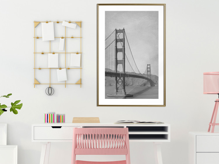 Poster Long Bridge - black and white architectural landscape with sea and sky in the background 116487 additionalImage 13
