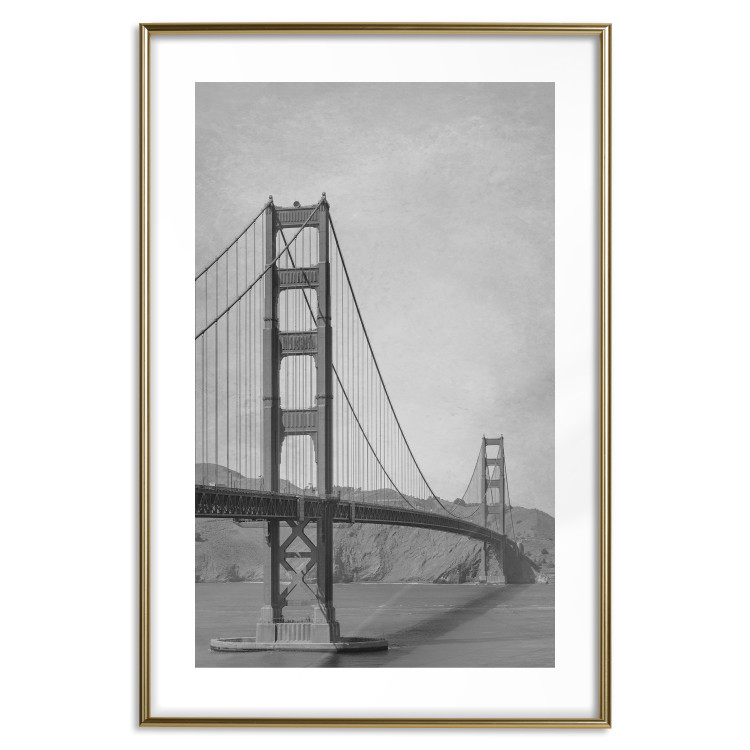 Poster Long Bridge - black and white architectural landscape with sea and sky in the background 116487 additionalImage 19