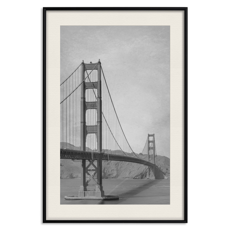 Poster Long Bridge - black and white architectural landscape with sea and sky in the background 116487 additionalImage 18