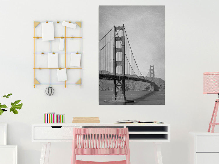 Poster Long Bridge - black and white architectural landscape with sea and sky in the background 116487 additionalImage 23
