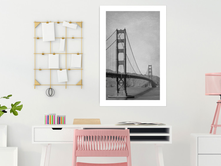 Poster Long Bridge - black and white architectural landscape with sea and sky in the background 116487 additionalImage 4