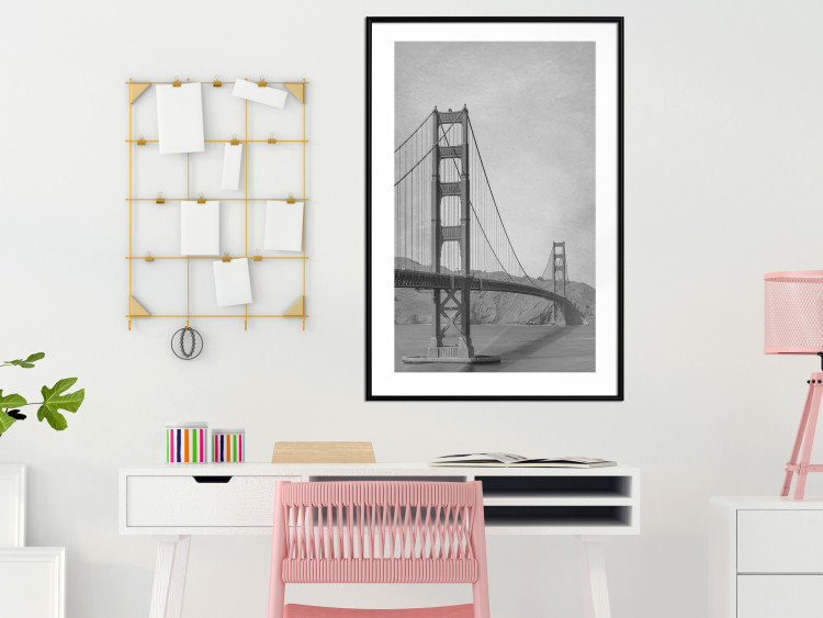 Poster Long Bridge - black and white architectural landscape with sea and sky in the background 116487 additionalImage 4