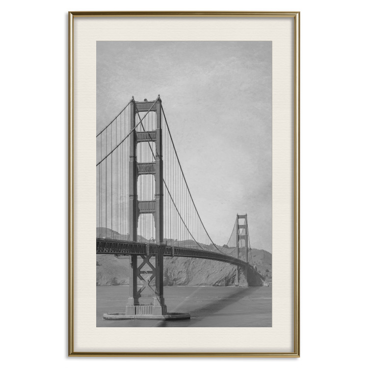 Poster Long Bridge - black and white architectural landscape with sea and sky in the background 116487 additionalImage 21