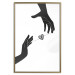 Wall Poster Inseparable Love - black and white simple composition with hands and heart 116787 additionalThumb 16