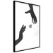 Wall Poster Inseparable Love - black and white simple composition with hands and heart 116787 additionalThumb 12