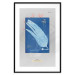 Poster Algae - blue abstraction with a plant motif and texts on gray 116887 additionalThumb 15