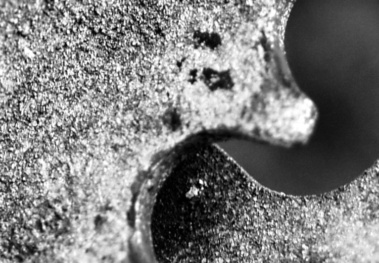Wall Poster Gear Wheels - black and white shot with a close-up of metal elements 117787 additionalImage 7