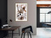Poster Living Home - autumn composition with a white inscription and flowers in the background 118287 additionalThumb 23