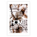 Poster Living Home - autumn composition with a white inscription and flowers in the background 118287 additionalThumb 24