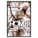 Poster Living Home - autumn composition with a white inscription and flowers in the background 118287 additionalThumb 20