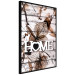 Poster Living Home - autumn composition with a white inscription and flowers in the background 118287 additionalThumb 9