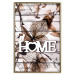 Poster Living Home - autumn composition with a white inscription and flowers in the background 118287 additionalThumb 15