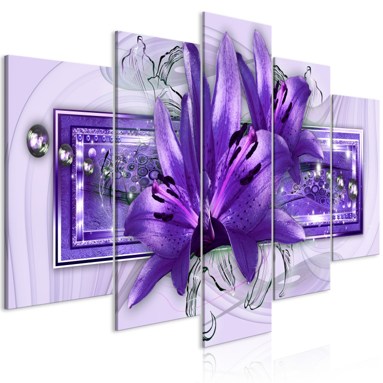 Canvas The majesty of purple - a multi-part, abstract floral composition 118687 additionalImage 2
