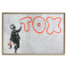Wall Poster Toxic - industrial graffiti in Banksy style with a boy and a sign 118787 additionalThumb 16