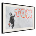 Wall Poster Toxic - industrial graffiti in Banksy style with a boy and a sign 118787 additionalThumb 3