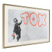 Wall Poster Toxic - industrial graffiti in Banksy style with a boy and a sign 118787 additionalThumb 2