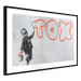 Wall Poster Toxic - industrial graffiti in Banksy style with a boy and a sign 118787 additionalThumb 13