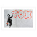 Wall Poster Toxic - industrial graffiti in Banksy style with a boy and a sign 118787 additionalThumb 25