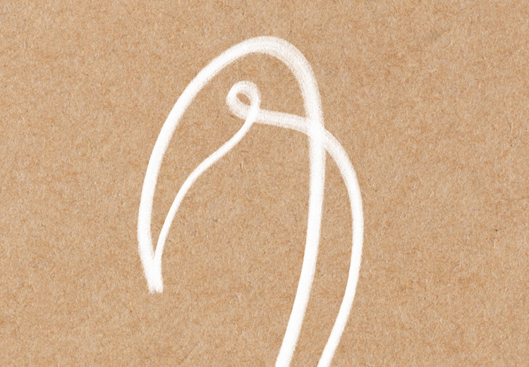 Poster White Flamingo - delicate line art with a bird on a uniform beige background 118987 additionalImage 9