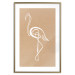 Poster White Flamingo - delicate line art with a bird on a uniform beige background 118987 additionalThumb 14