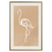 Poster White Flamingo - delicate line art with a bird on a uniform beige background 118987 additionalThumb 19