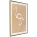 Poster White Flamingo - delicate line art with a bird on a uniform beige background 118987 additionalThumb 2